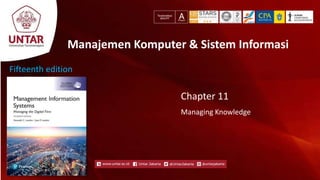 Fifteenth edition
Chapter 11
Managing Knowledge
Manajemen Komputer & Sistem Informasi
 
