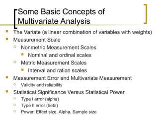 Multivariate Data Analysis Chapter 1 - Introduction | PPT