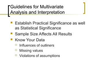 Multivariate Data Analysis Chapter 1 - Introduction | PPT