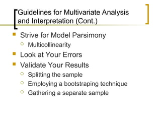 Multivariate Data Analysis Chapter 1 - Introduction | PPT