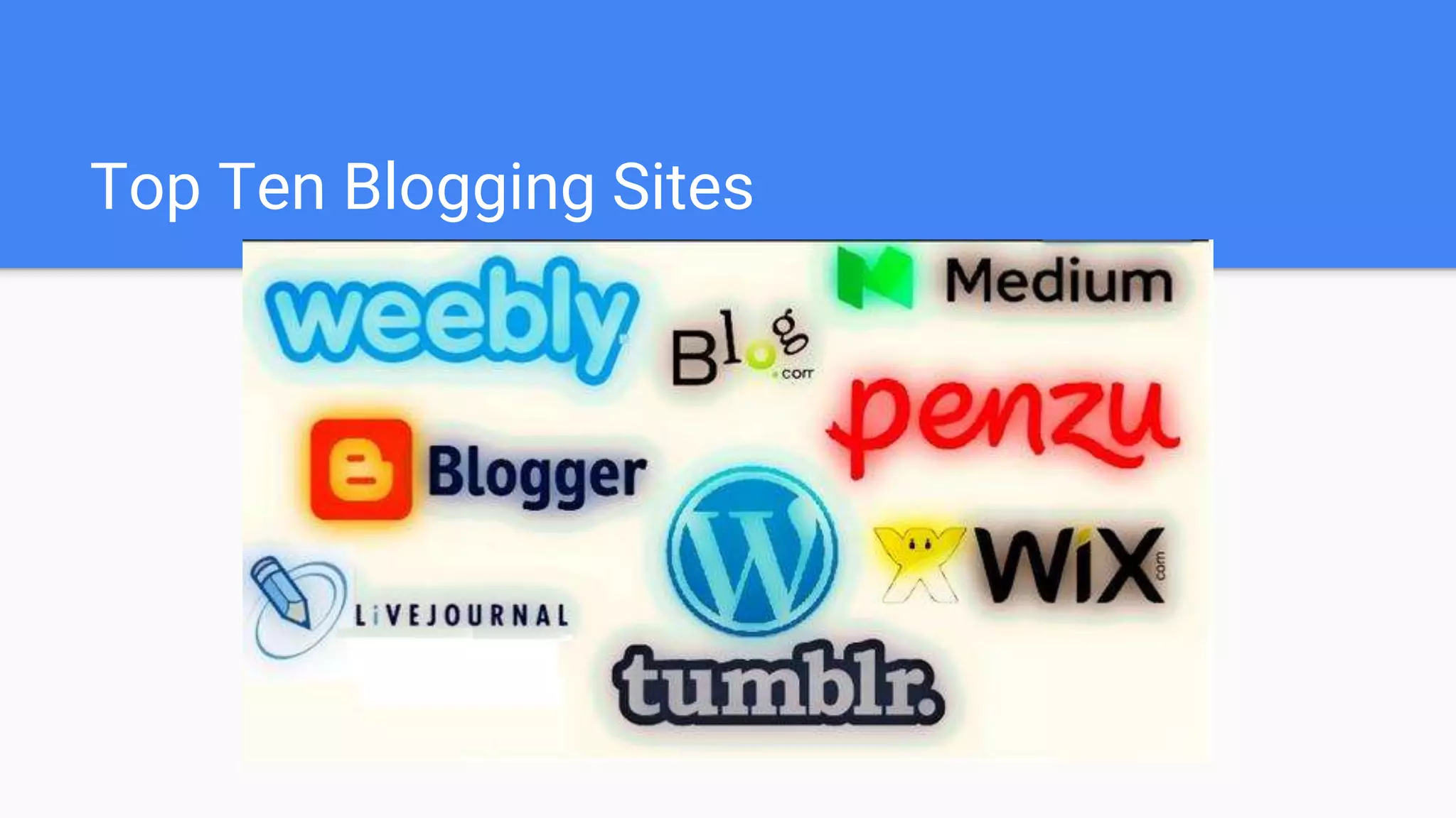 Top Ten Blogging Sites
 
