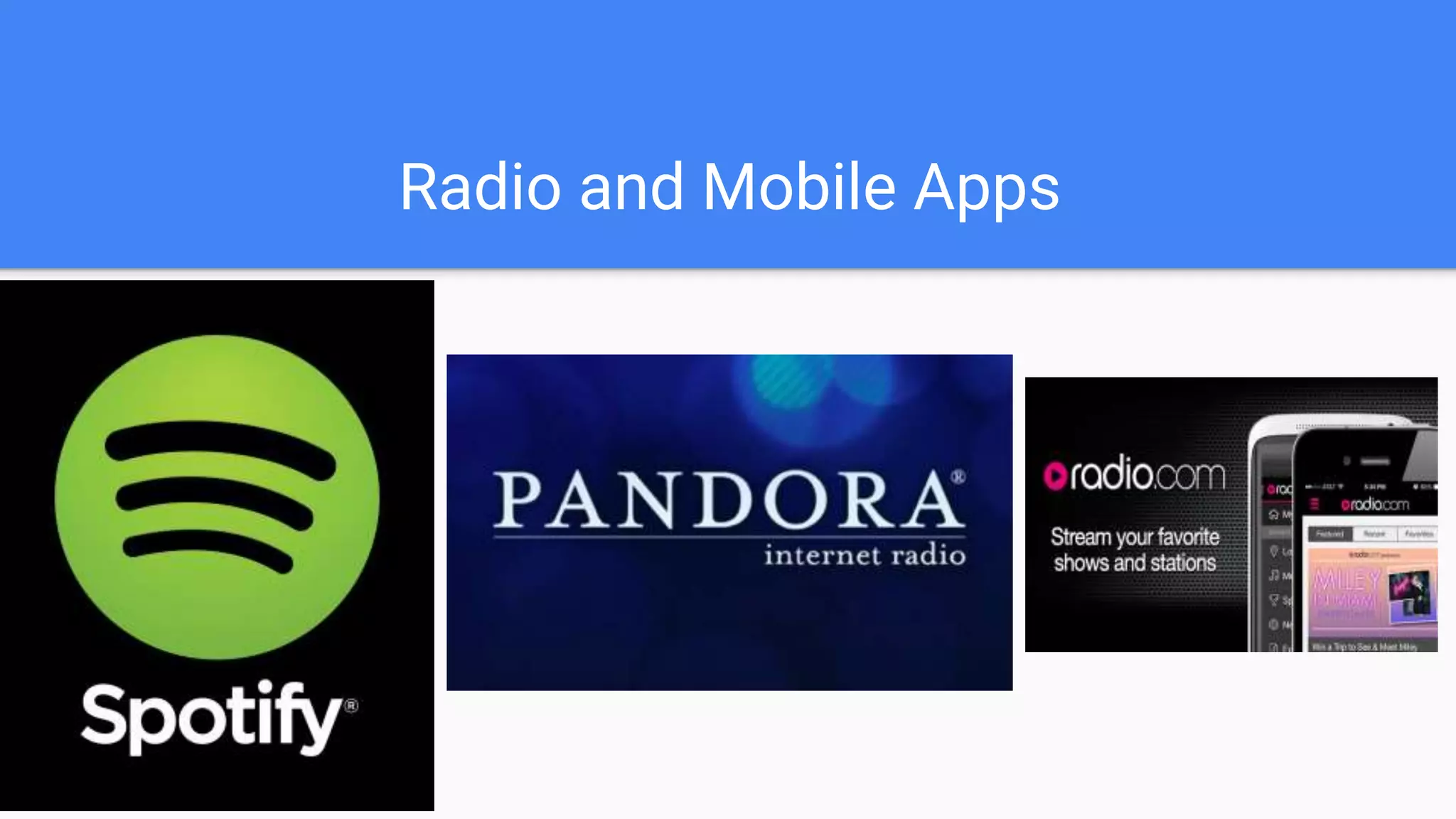 Radio and Mobile Apps
 