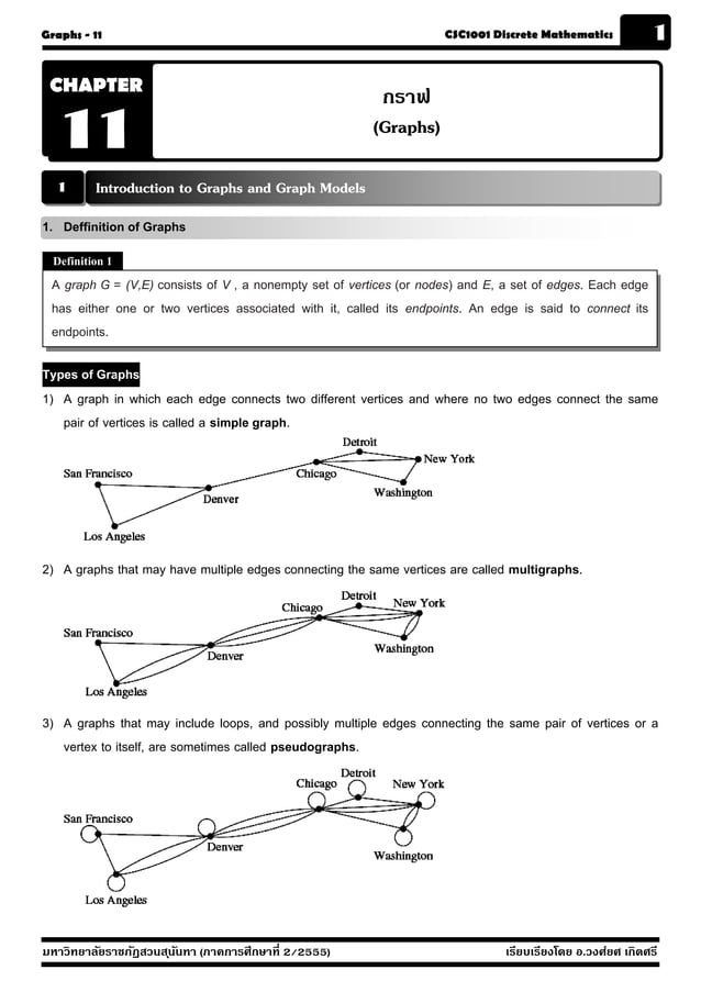 Discrete-Chapter 11 Graphs Part I | PDF | Computer Networking | Computing