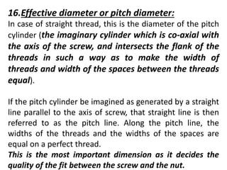 Chapter 11 - SCREW THREADS sllides.pdf . | PDF