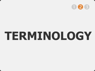 TERMINOLOGY

 