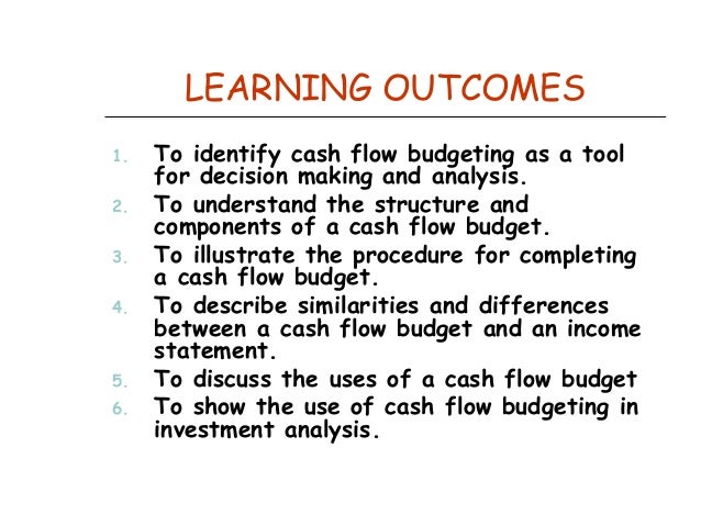 cash flow budget