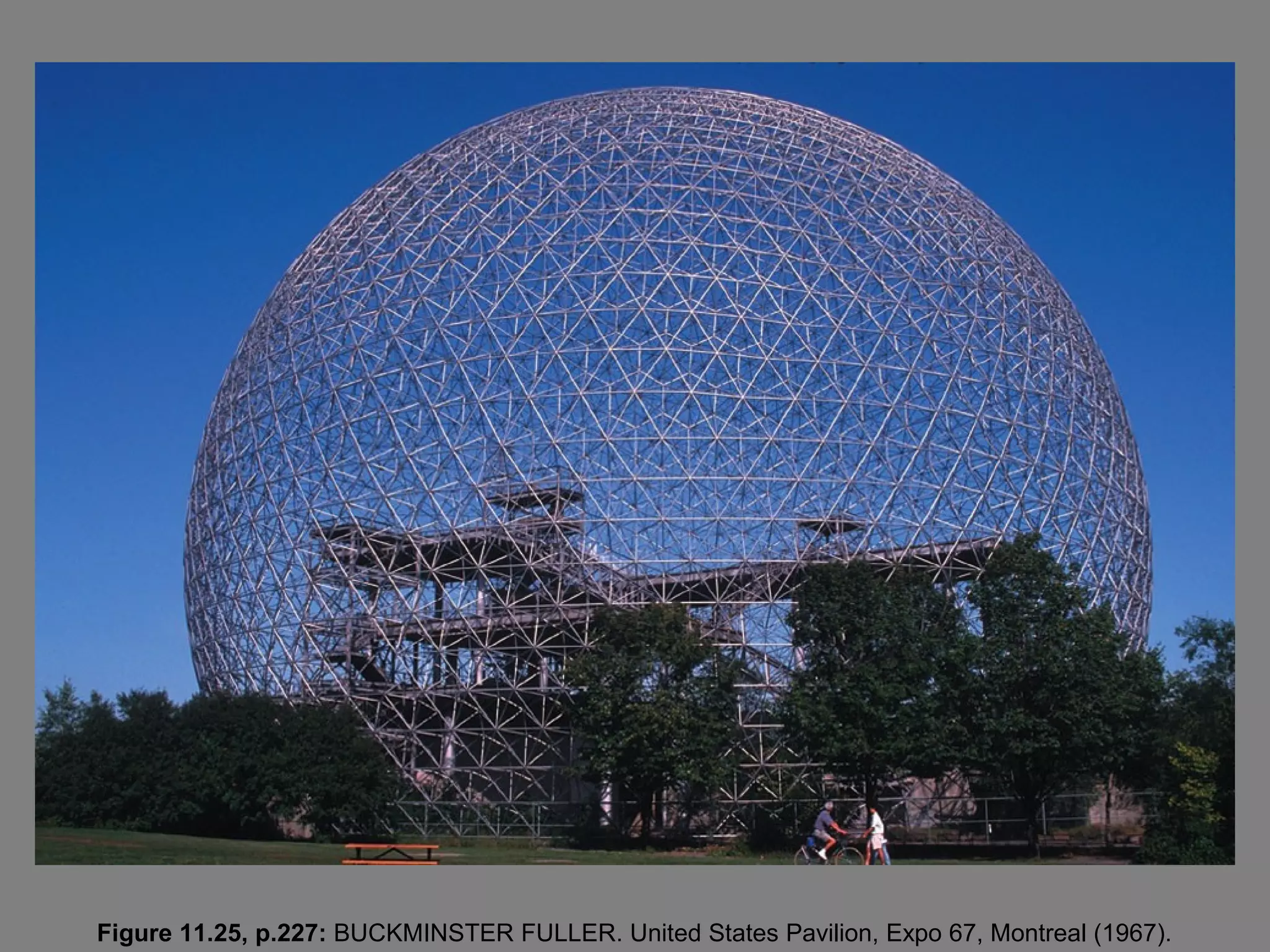 Figure 11.25, p.227: BUCKMINSTER FULLER. United States Pavilion, Expo 67, Montreal (1967).
 