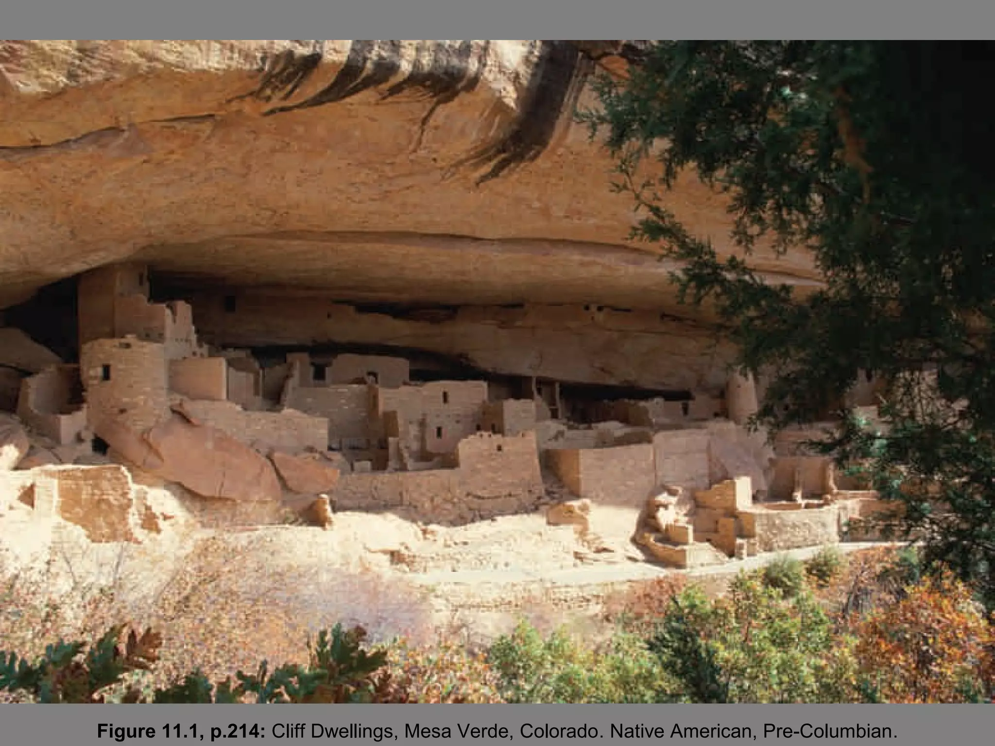 Figure 11.1, p.214: Cliff Dwellings, Mesa Verde, Colorado. Native American, Pre-Columbian.
 