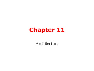 Chapter 11

 Architecture
 