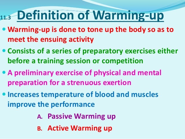 define warm up in physical education