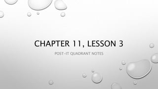 CHAPTER 11, LESSON 3
POST-IT QUADRANT NOTES
 
