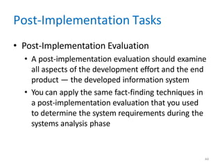 Post Implementation Testing Images Chapter 11 Managing Systems Implementation .pptx