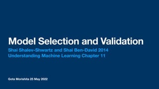 Model Selection and Validation | PDF