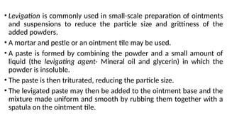 Levigating Agent Examples Complete definition and explanation of powders and granules | PPTX