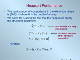 Heapsort Performance (Data Structure) Chapter11 searching & sorting | PPT