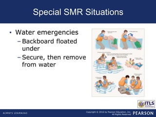 Copyright © 2016 by Pearson Education, Inc.
All Rights Reserved
Special SMR Situations
• Water emergencies
– Backboard floated
under
– Secure, then remove
from water
 