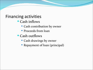 Financing Outflow Chapter 11 statements of cash flows clc | PPT