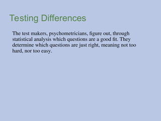 Testing Differences: Full Year Psychology | PPT
