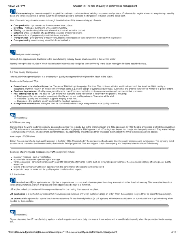 Chapter 11 The Role Of Quality In Performance Management pdf Chapter 11 the role of quality in performance management pdf