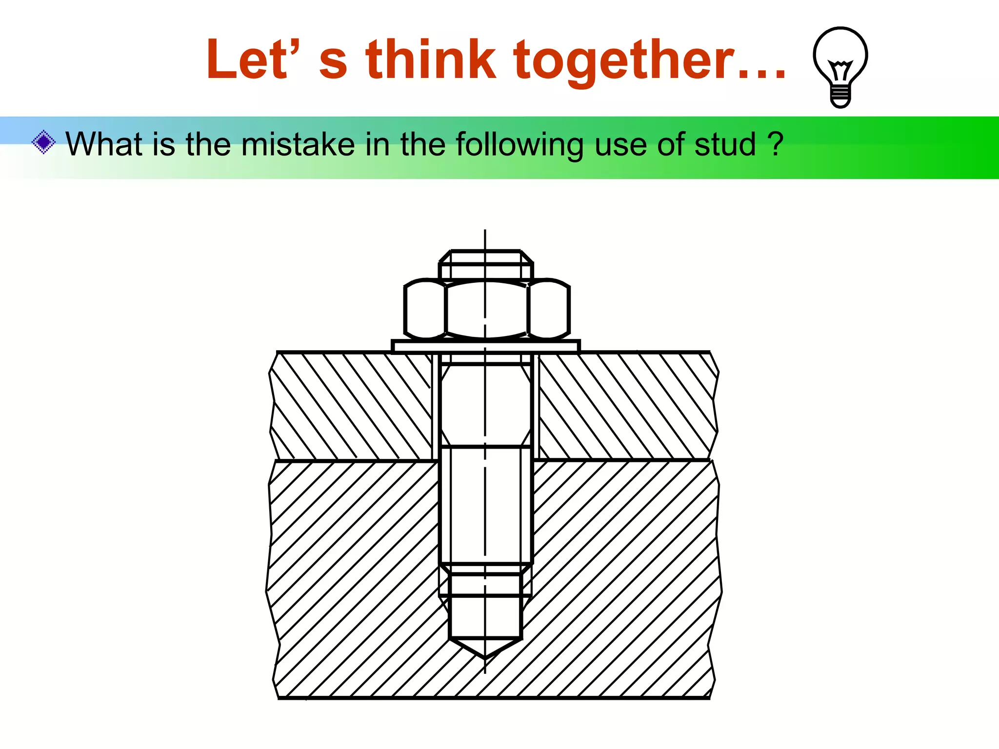 Let’ s think together… What is the mistake in the following use of stud ? 