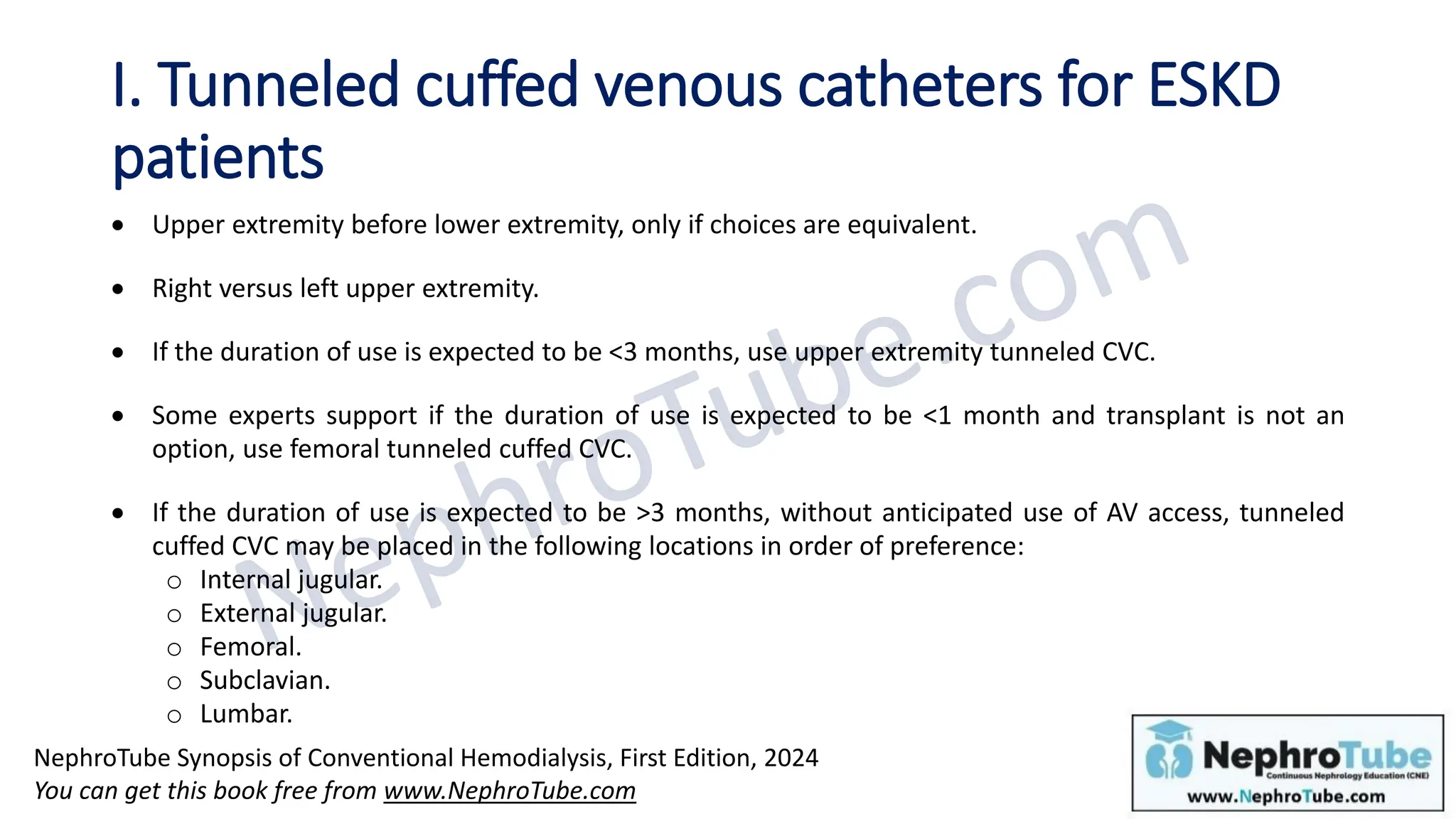 Hemodialysis: Chapter 11, Venous Catheter - Basics, Insertion, Use and ...
