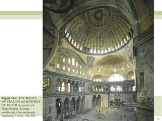 Figure 12-4  ANTHEMIUS OF TRALLES and ISIDORUS OF MILETUS, interior of Hagia Sophia (looking southwest), Constantinople (Istanbul), Turkey, 532–537.  