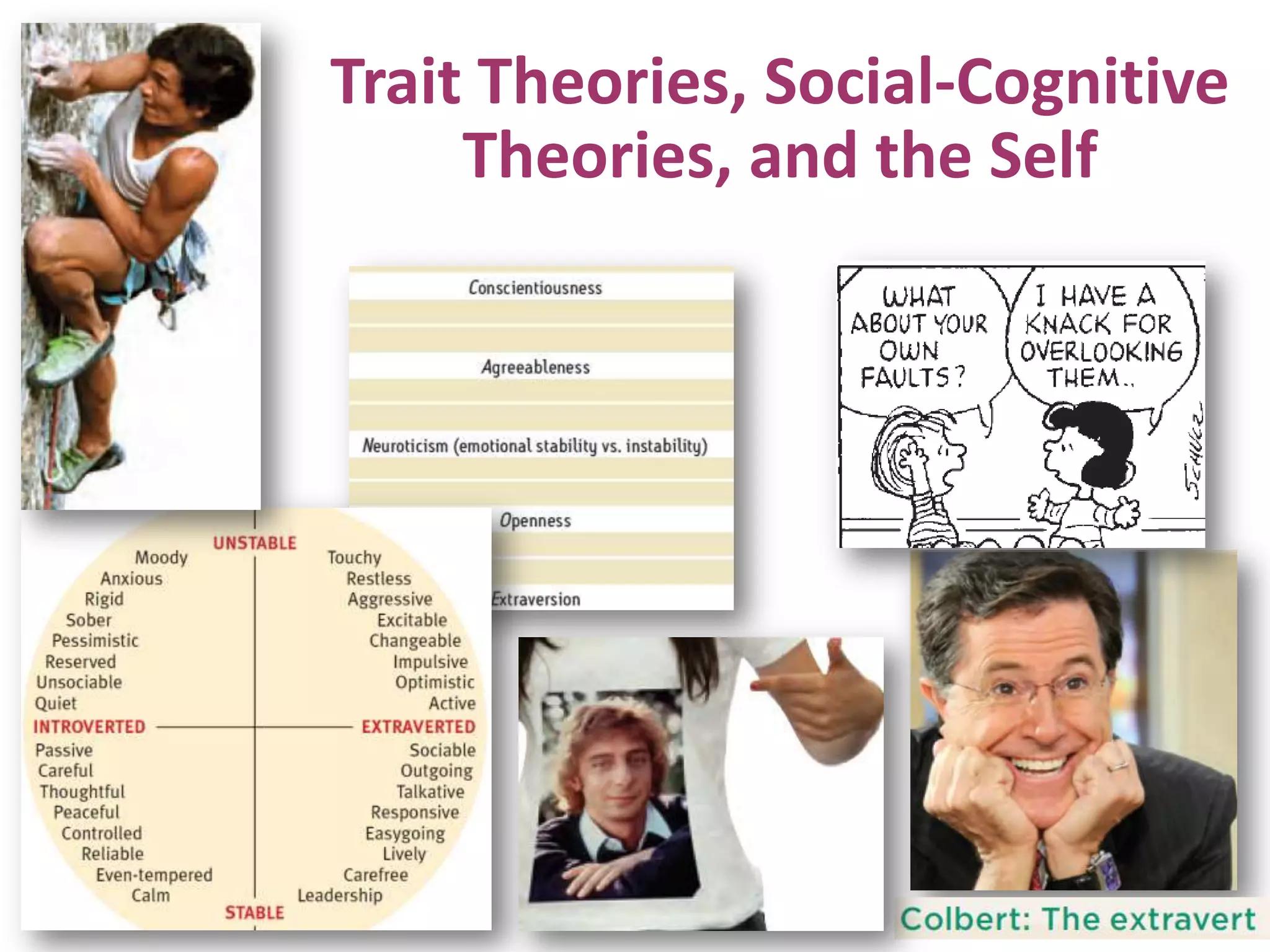 Trait Theories, Social-Cognitive
Theories, and the Self

 