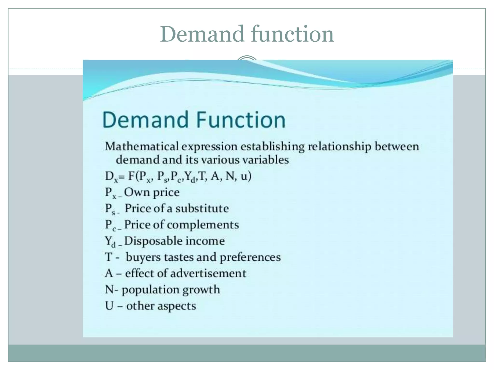 Demand function
 