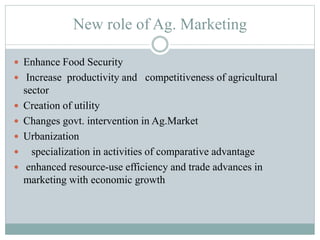 Concept Of Agricultural Marketing