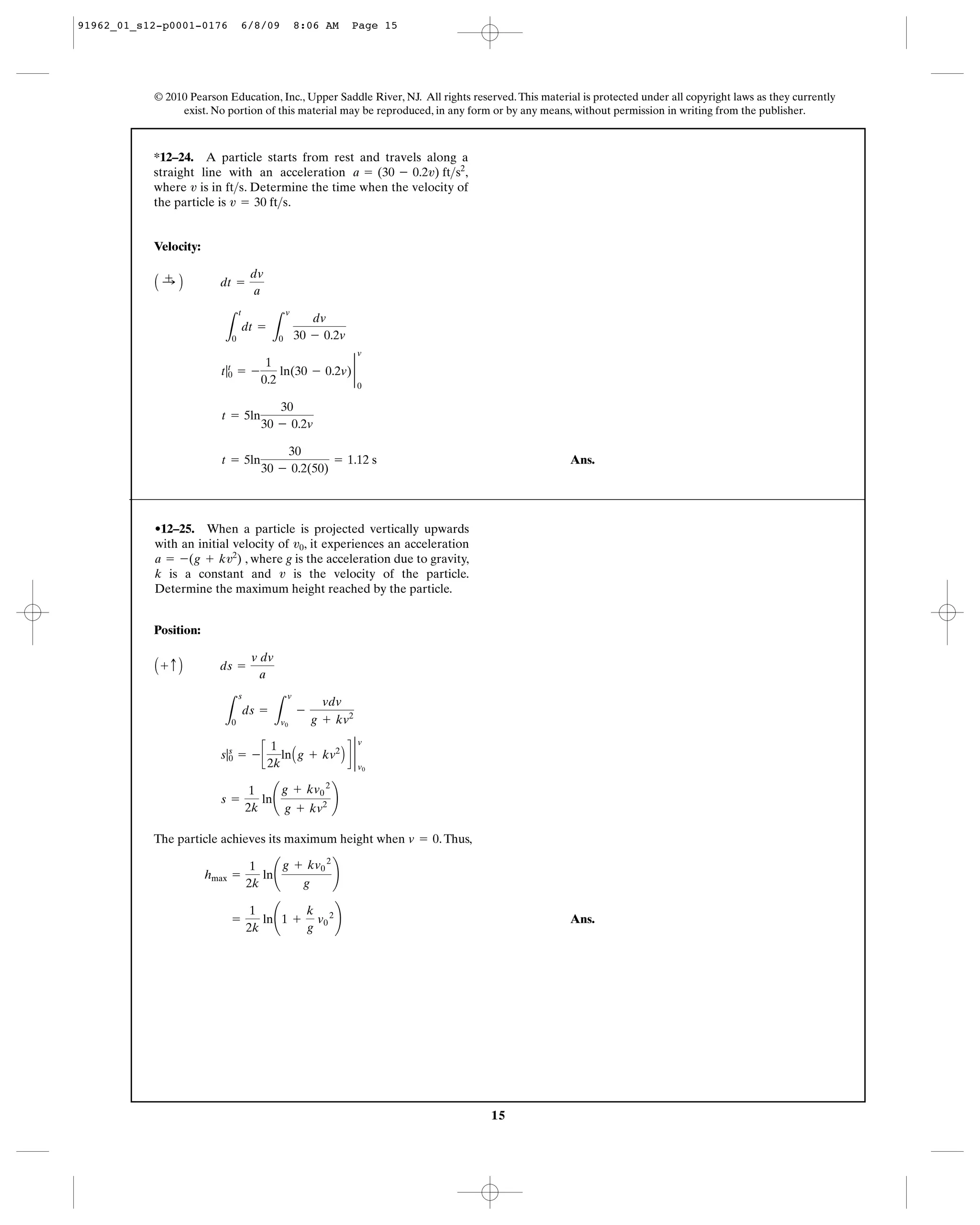 Chapter 12 dynamics rc hibbler | PDF