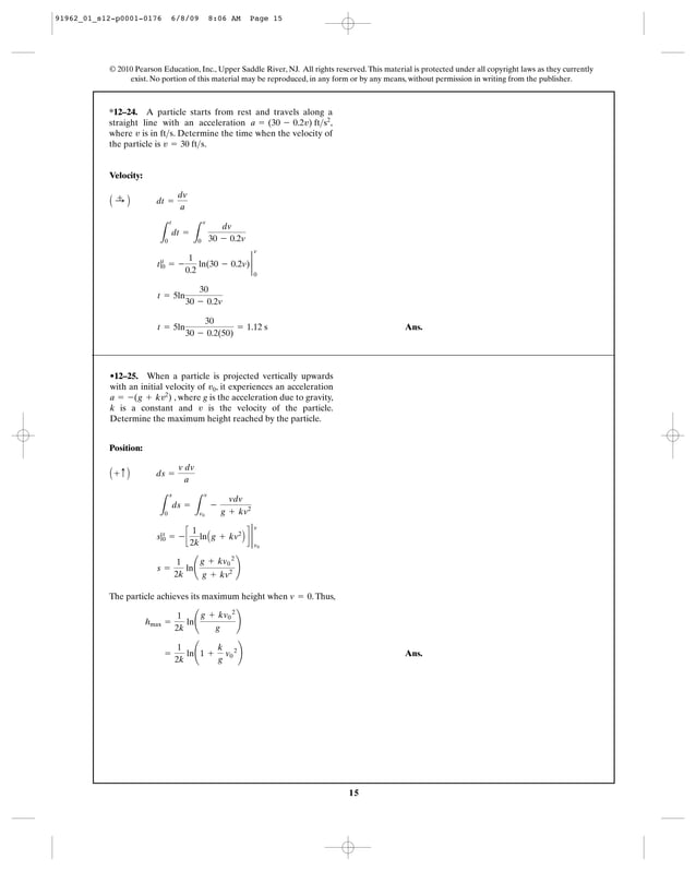 Chapter 12 dynamics rc hibbler | PDF
