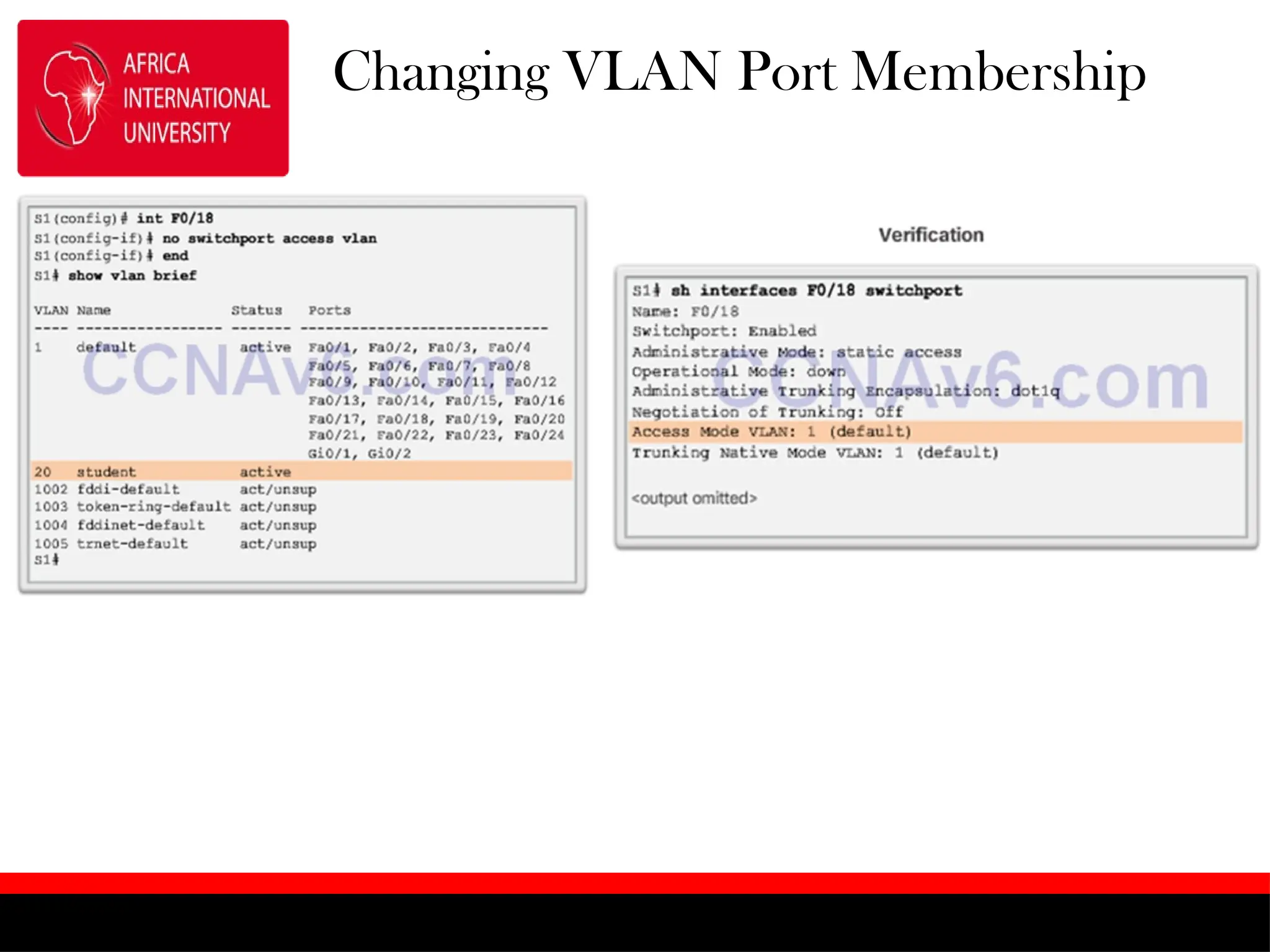 Changing VLAN Port Membership
 