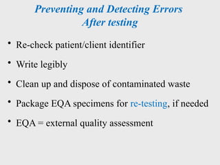 Eqa Fluids Check introduction to laboratory quality management | PPTX