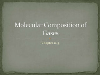 Chapter 12.3 Molecular Composition of Gases 