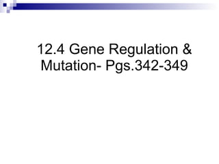 12.4 Gene Regulation & Mutation- Pgs.342-349 