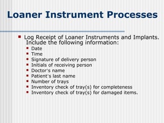 Procedure Instrument Log Chapter 12 complex surgical instruments | PPT