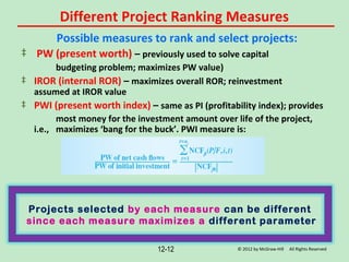 Government Project Ranking Factors Chapter 12 independent projects & budget limitation | PPT
