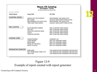 Connecting with Computer Science 24
Figure 12-9
Example of report created with report generator
 