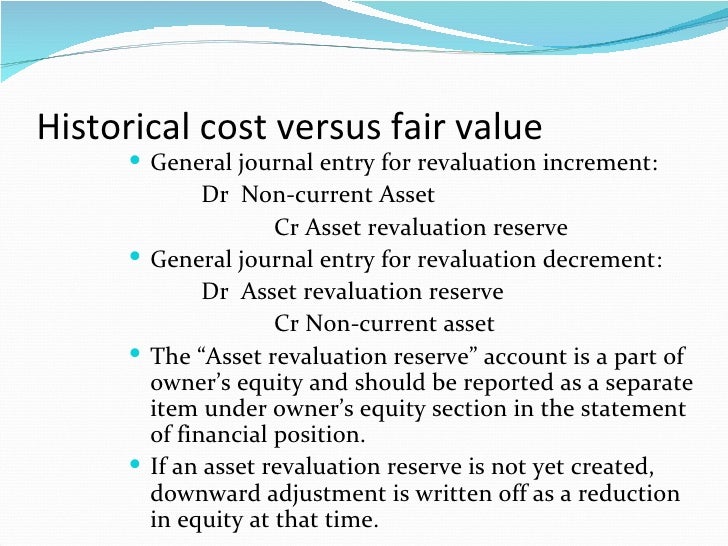 historical cost vs fair value