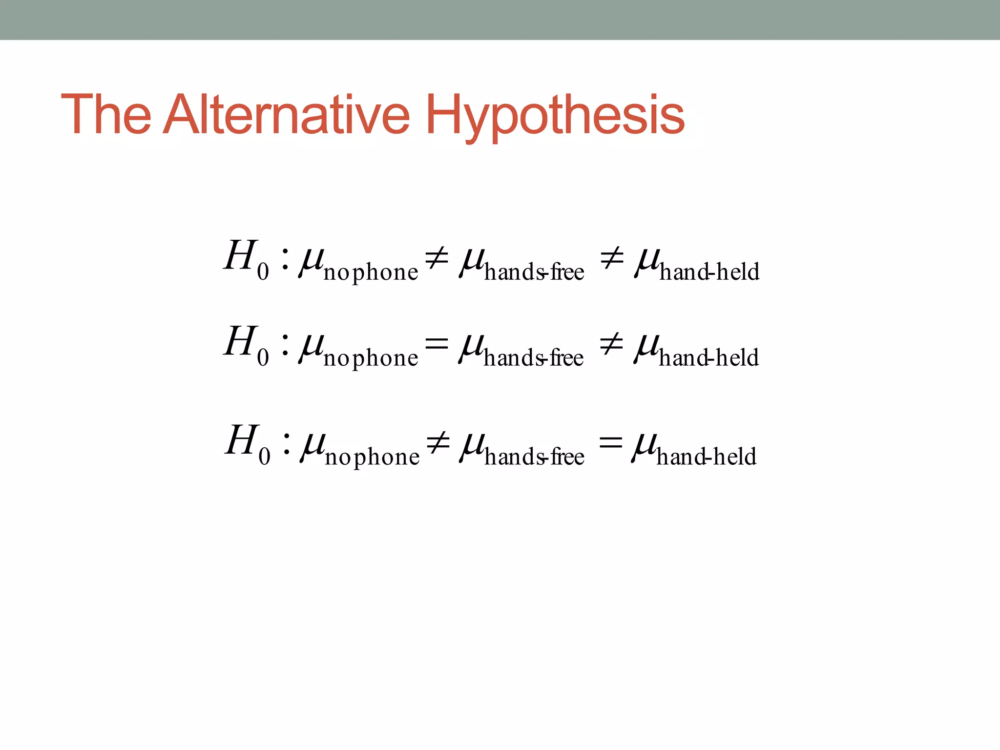The Alternative Hypothesis
held-handfree-handsphoneno0 :  H
held-handfree-handsphoneno0 :  H
held-handfree-handsphoneno0 :  H
 
