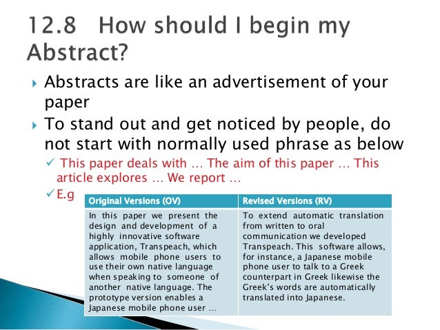 function of abstract in research paper