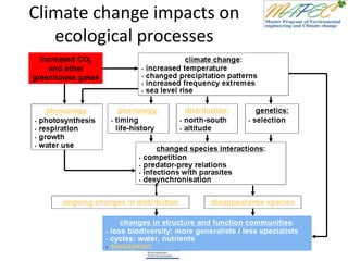 Climate change impacts on
ecological processes
 
