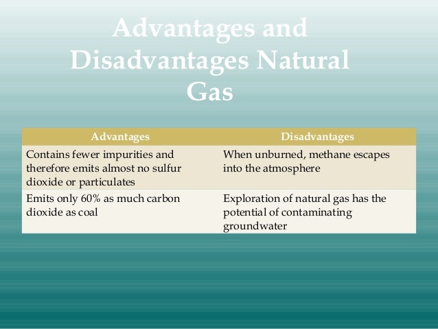 nonrenewable energy resources advantages and disadvantages of natural gas