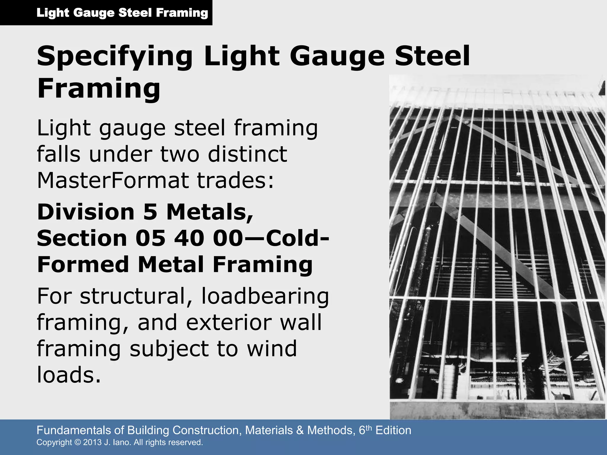Chapter 12 Light Gauge Steel Frame Construction | PPTX