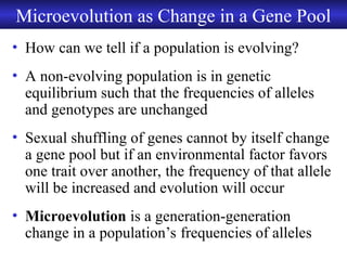 Chapter12 Biology of Evolution: microevolution | PPT