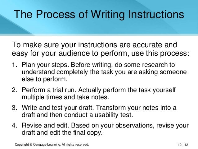 Writing work instructions