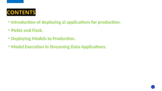 PRODUCTIONIZING your ai application for | PPTX