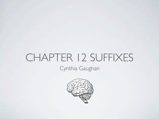 CHAPTER 12 SUFFIXES
      Cynthia Gaughan
 