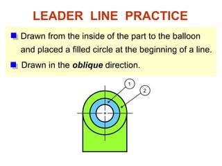 Engineering Drawing Leader Text Engineering Drawing: Chapter 12 working drawing | PPT