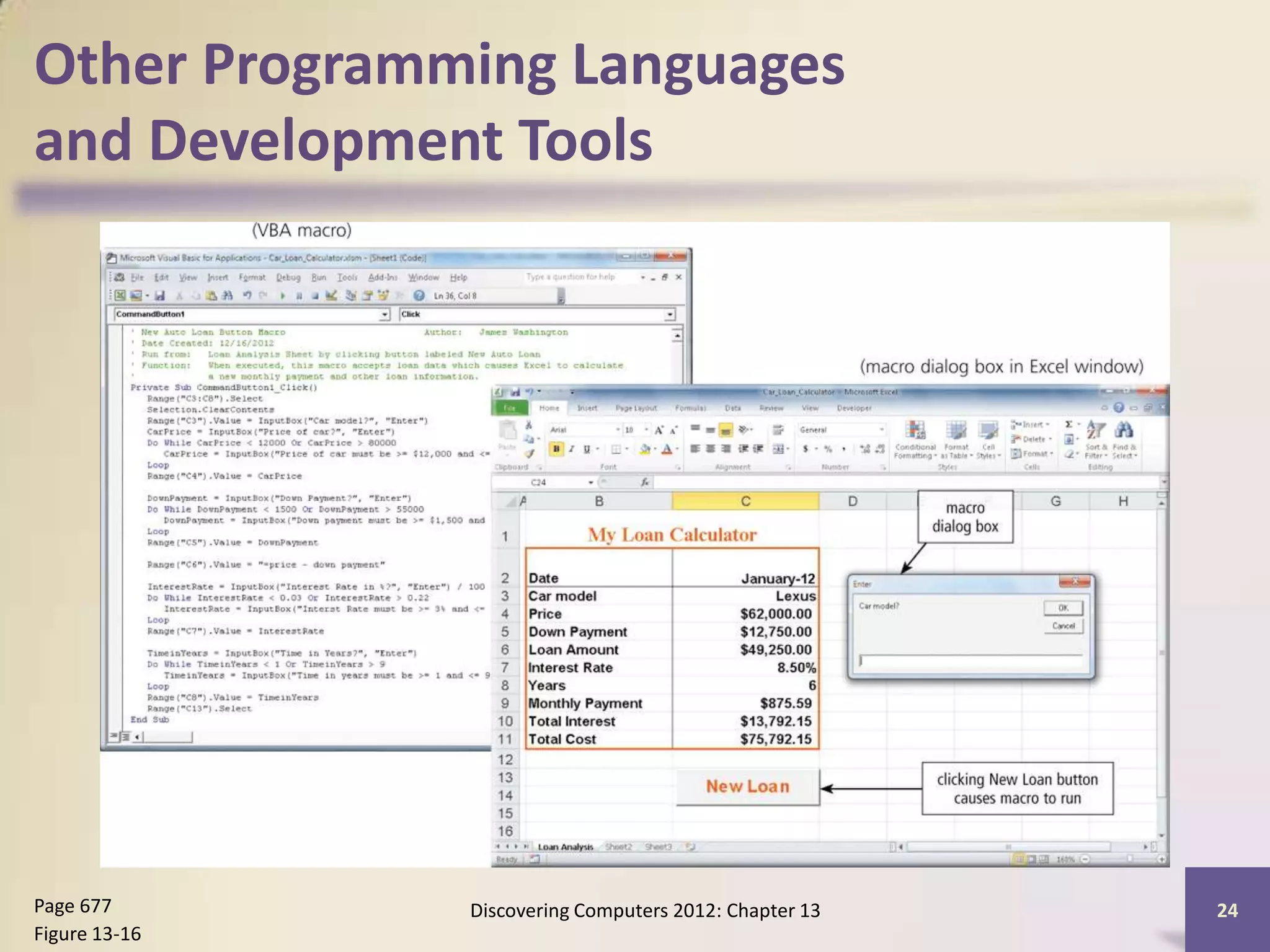 Other Programming Languages
and Development Tools




Page 677       Discovering Computers 2012: Chapter 13   24
Figure 13-16
 